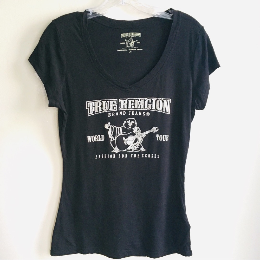 True Religion | Rhinestone Scoop Neck Tee